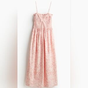 H&M Peach Floral Smocked Dress